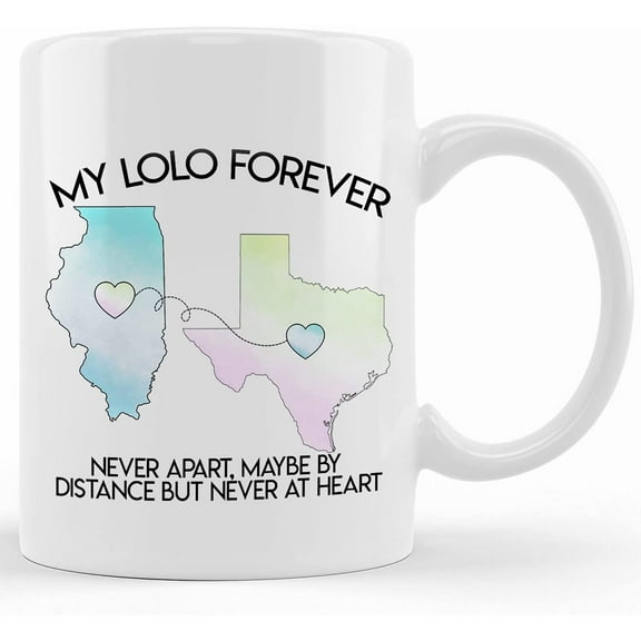 Long Distance Lolo Gift, Moving States Mug For Lolo, Moving Away Gift, Custom Long Distance Mug, State To State Mug, Lolo Christmas Gift, Ceramic Novelty Coffee Mug, Tea Cup, Gift Presen