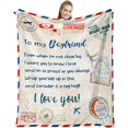 thumbnail image 1 of Long Distance Relationship Gifts for Boyfriend, Unique Long Distance Gifts for Him from Girlfriend, Best Birthday Gifts for Your Boyfriend, Thoughtful Presents for Boyfriend Throw Blanket 60 x 50 Inch, 1 of 6