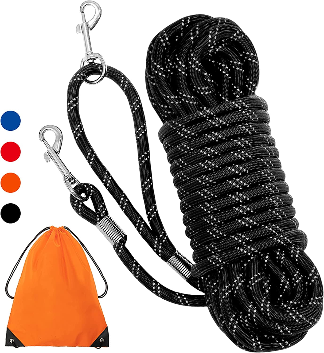 Long Dog Leash 30ft 50ft Reflective Training Heavy Duty Rope Dog Leash ...