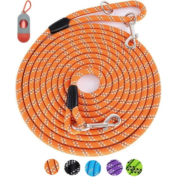 Long Dog Leash for Training 10FT/16FT/20FT/30FT/50FT/100FT, Reflective Tie Out, Heavy Duty Lead Large, Medium & Small Dogs - Outside Walking, Playing, Camping, Yard