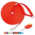 thumbnail image 1 of Long Dog Leash with Recall Clickers for Small, Medium and Large Dogs or Cats Training, Walking, Camping (15 Feet, Red), 1 of 6