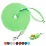 Long Dog Leash with Recall Clickers for Small, Medium and Large Dogs or Cats Training, Walking, Camping (15 Feet, Springgreen)