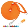 thumbnail image 1 of Long Dog Leash with Recall Clickers for Small, Medium and Large Dogs or Cats Training, Walking, Camping (50 Feet, Orange), 1 of 7