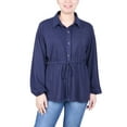 thumbnail image 1 of Long Dolman Sleeve Drawstring-Waist Tunic Top, 1 of 3