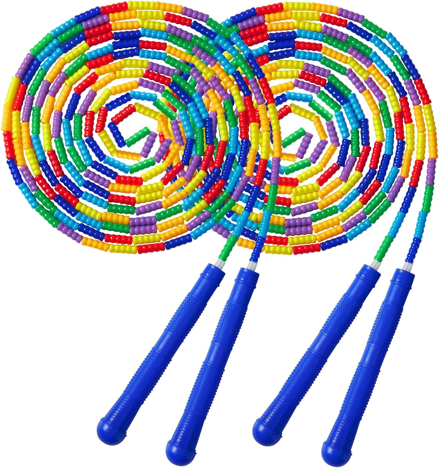 Long Double Dutch Jump Rope 16 Ft 2 Pack, Soft Beaded Skipping Ropes ...