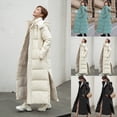 thumbnail image 1 of Long Down Jacket for Women, for Women Zpanxa Winter Warm Coats Lengthened and Thickened Medium Length Down Cotton Jacket Outwear, Gifts for Women Beige L, 1 of 6
