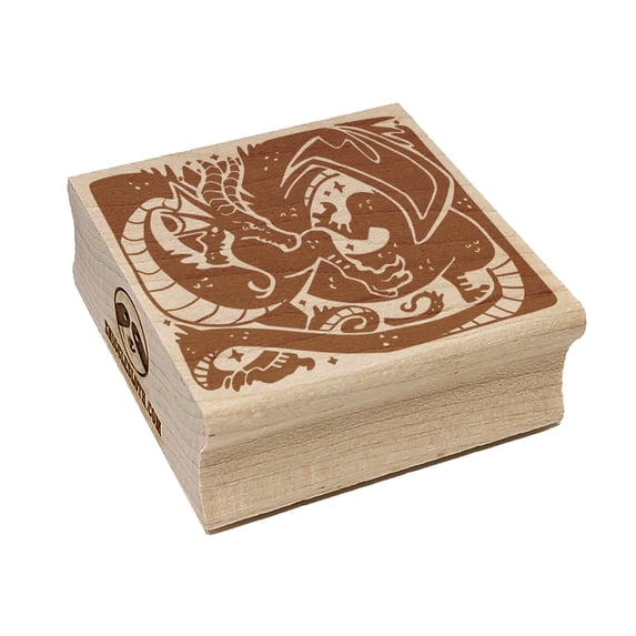 Long Dragon in a Box Square Rubber Stamp Stamping Scrapbooking Crafting - Small 1.25in
