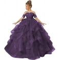 thumbnail image 1 of Long Dresses Lace Applique Pageant Dresses for Girls Poofy Flower Girl Dress for Wedding Toddler Ball Gown, 1 of 6