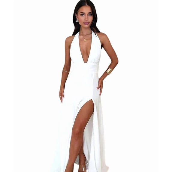 Long Dresses for Women Perfect for Spring Weddings and Summer Parties White L