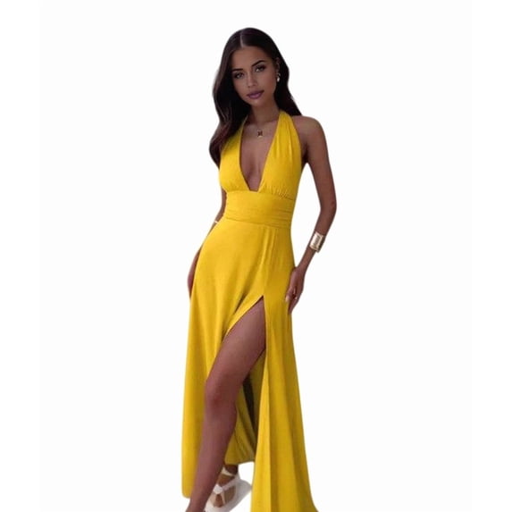 Long Dresses for Women Perfect for Spring Weddings and Summer Parties Yellow S
