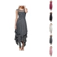 thumbnail image 1 of Long Dresses for Women Sleeveless Backless Asymmetrical Layered Lace Slim Fit A Line Midi Dress Wedding Guest Dress, 1 of 6