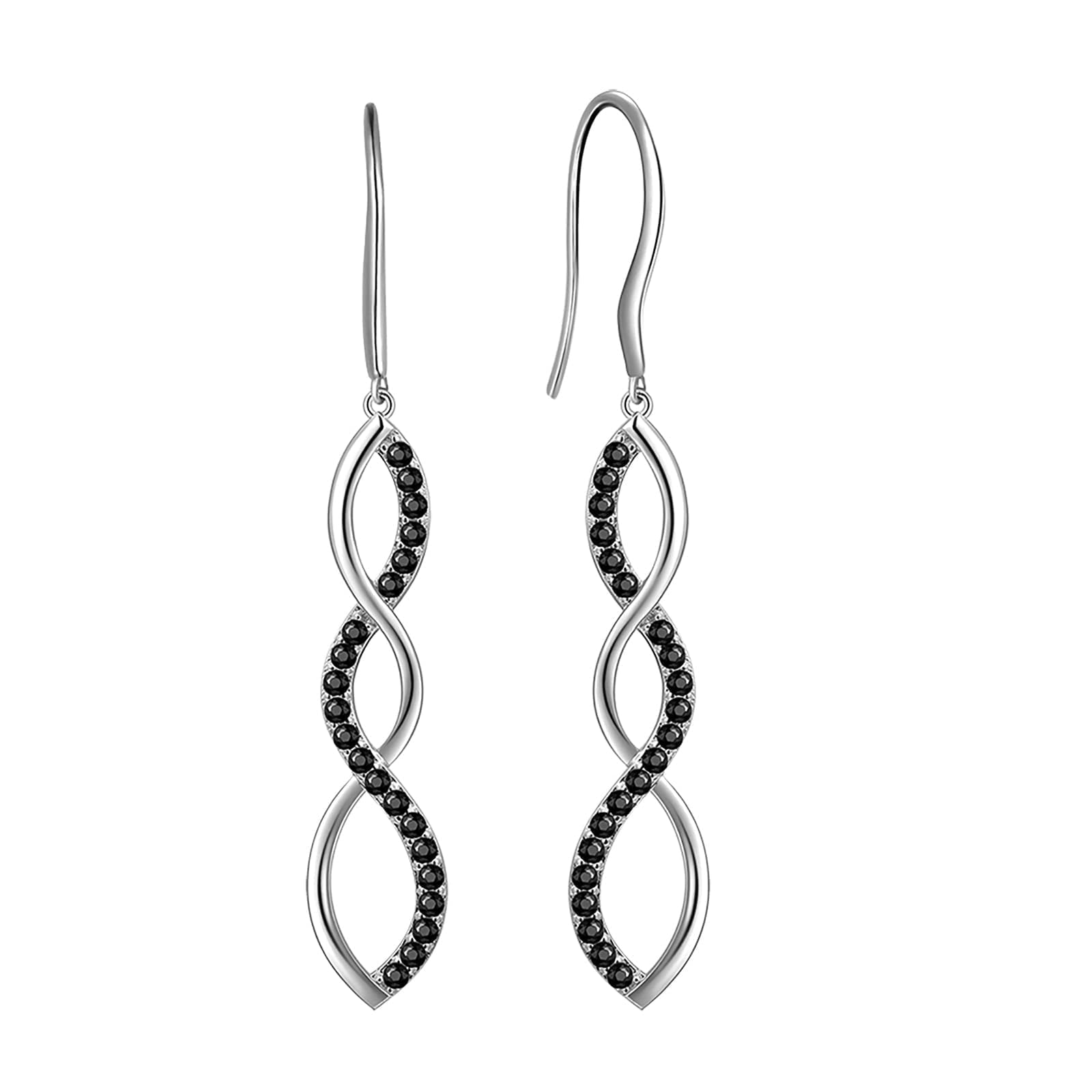Long Drop Earrings Women Hanging Dangle Earring 925 Sterling Silver Hook Infinity Jewelry Mother Wife Christmas Valentine's Day Gift for Her