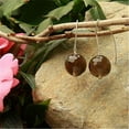 thumbnail image 1 of Long Drop Oval 18mm Round Smokey Quartz Earrings, 1 of 1