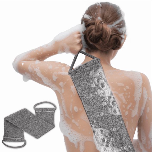 Long Dual Side Back Scrubber Strap, Full Coverage Shower Body Wash Strap, Durable Non Slip Loops for Deep Skin Cleansing