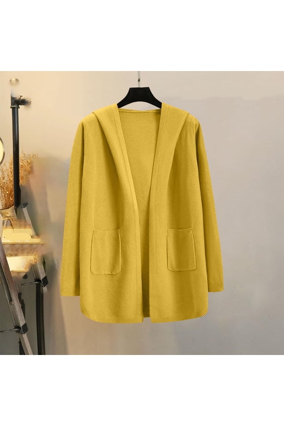 Long Duster Cardigans for Women Lightweight Jacket Open Front Loose Fit Hooded Tunics with Side Pockets