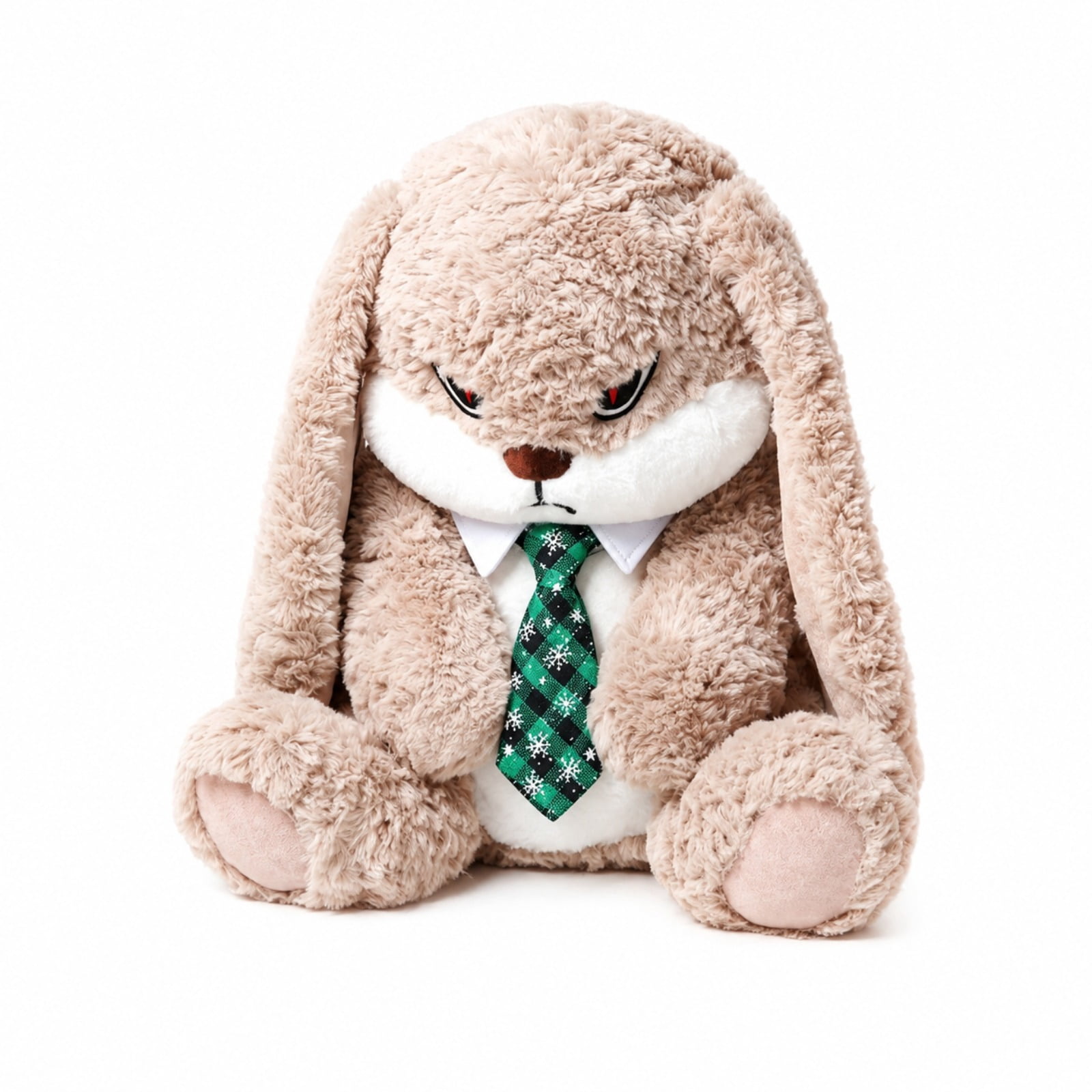 Long Ear Bunny Plush Toy with Tie Soft Stuffed Rabbit Doll Cute Gift Plushie