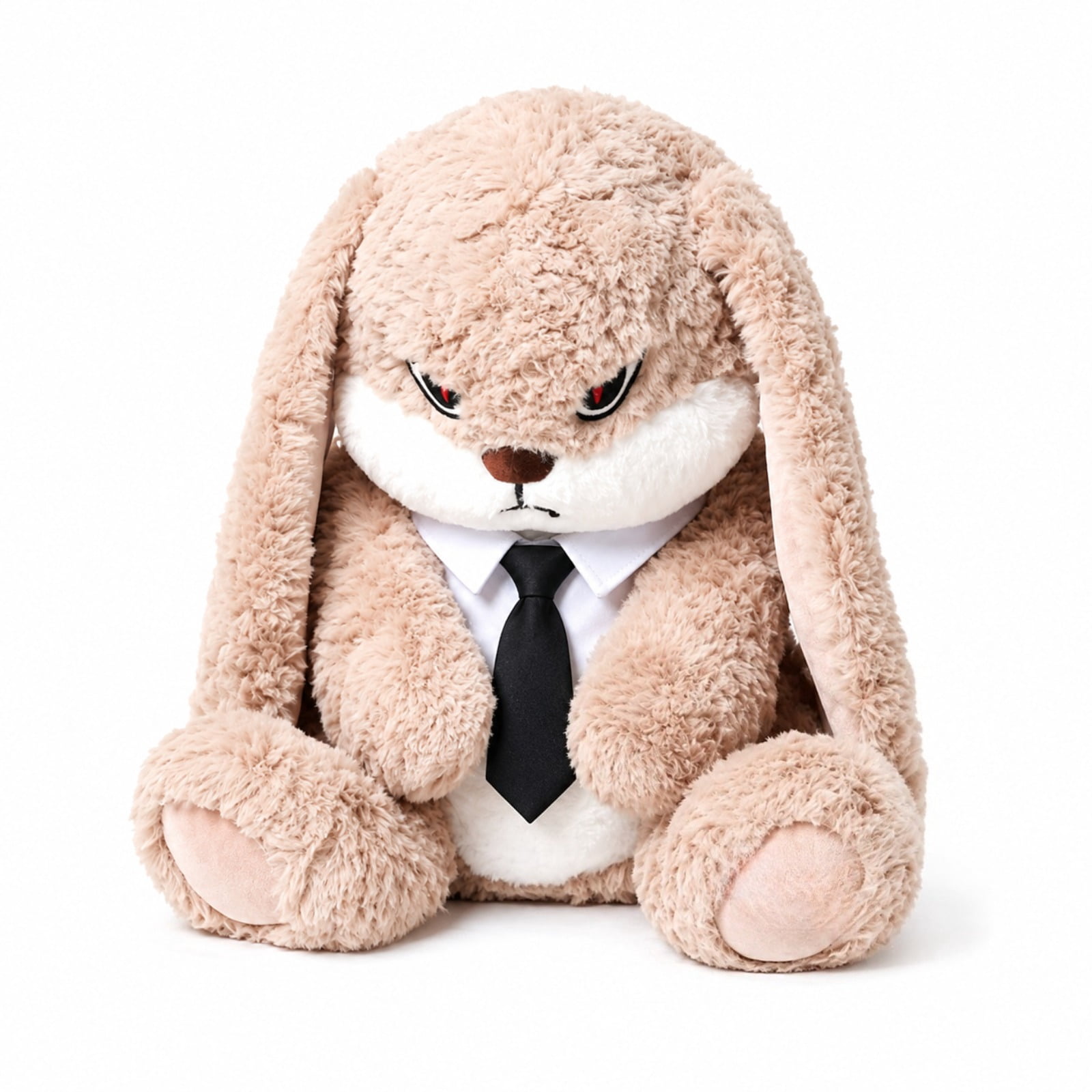 Long Ear Bunny Plush Toy with Tie Soft Stuffed Rabbit Doll Cute Gift Plushie