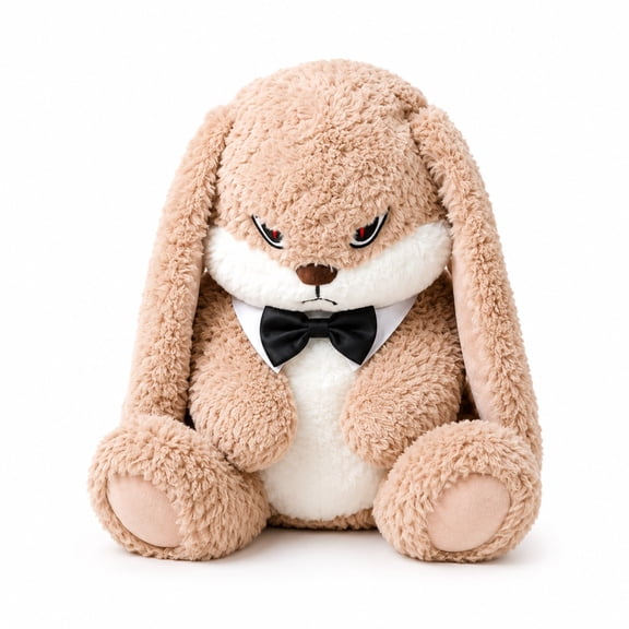 Long Ear Bunny Plush Toy with Tie Soft Stuffed Rabbit Doll Cute Gift Plushie