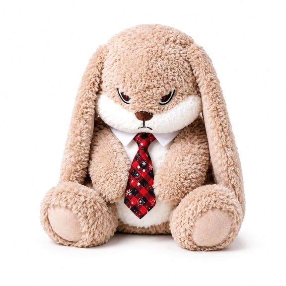 Long Ear Bunny Plush Toy with Tie Soft Stuffed Rabbit Doll Cute Gift Plushie