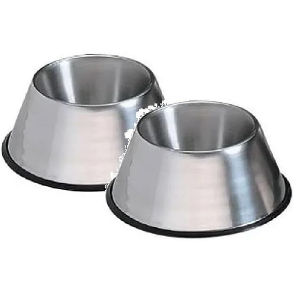Long Ear Dog Bowl Dish 32oz. Keeps Canine Ears Dry and Clean Stainless Steel Non-Skid (2 Dishes)