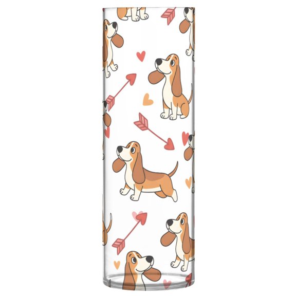 Long Eared Dog Pattern Vase Flower Vase Clear Unbreakable Plastic Tall Decorative 11.8in