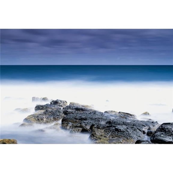 Long Exposure Surf at The Ahukini State Park - Lydgate Kauai Hawaii United States of America Poster Print - 19 x 12 in.