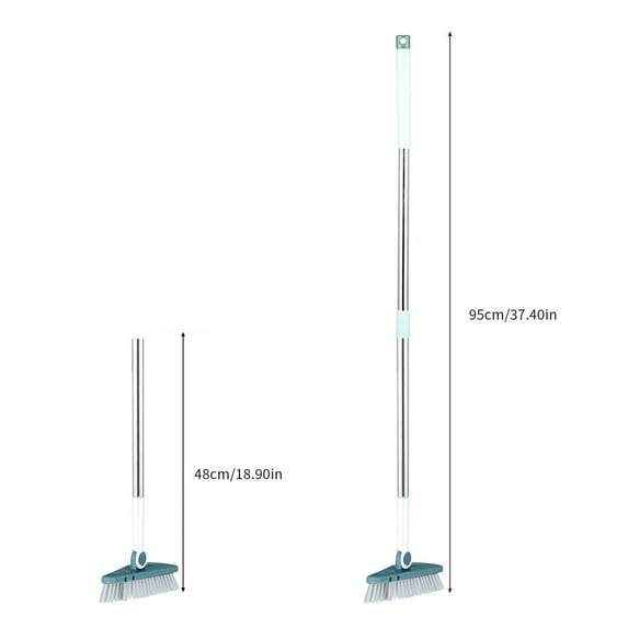 Long Extendable Handle Floor Cleaning Brush with Detachable Head | Rotatable & Bendable Design for Hard-to-Reach Corners | Stiff Bristles for Tile, Grout, Bathtub & Ceiling Fans | 1-Pack