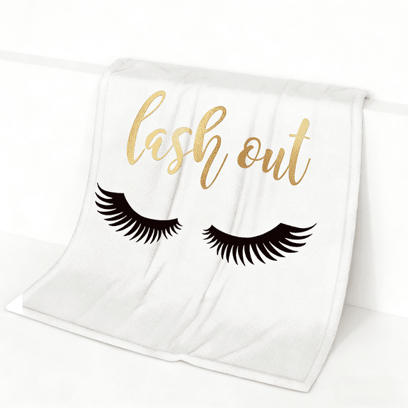 Long Eyelashes Print Fluffy Throw Blanket 60"x80" Super Soft Plush Fleece, Cute Decor for Bed Couch Sofa, Gifts for Women Teens, Lightweight & Warm for Nursery College Dorm Car Travel & Home Decor