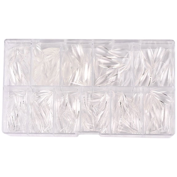 Long Fake Nails Clear Acrylic Nail Tips Almond/Stilettos Shaped False Nails 500pcs Full Cover Artificial Nails with Case