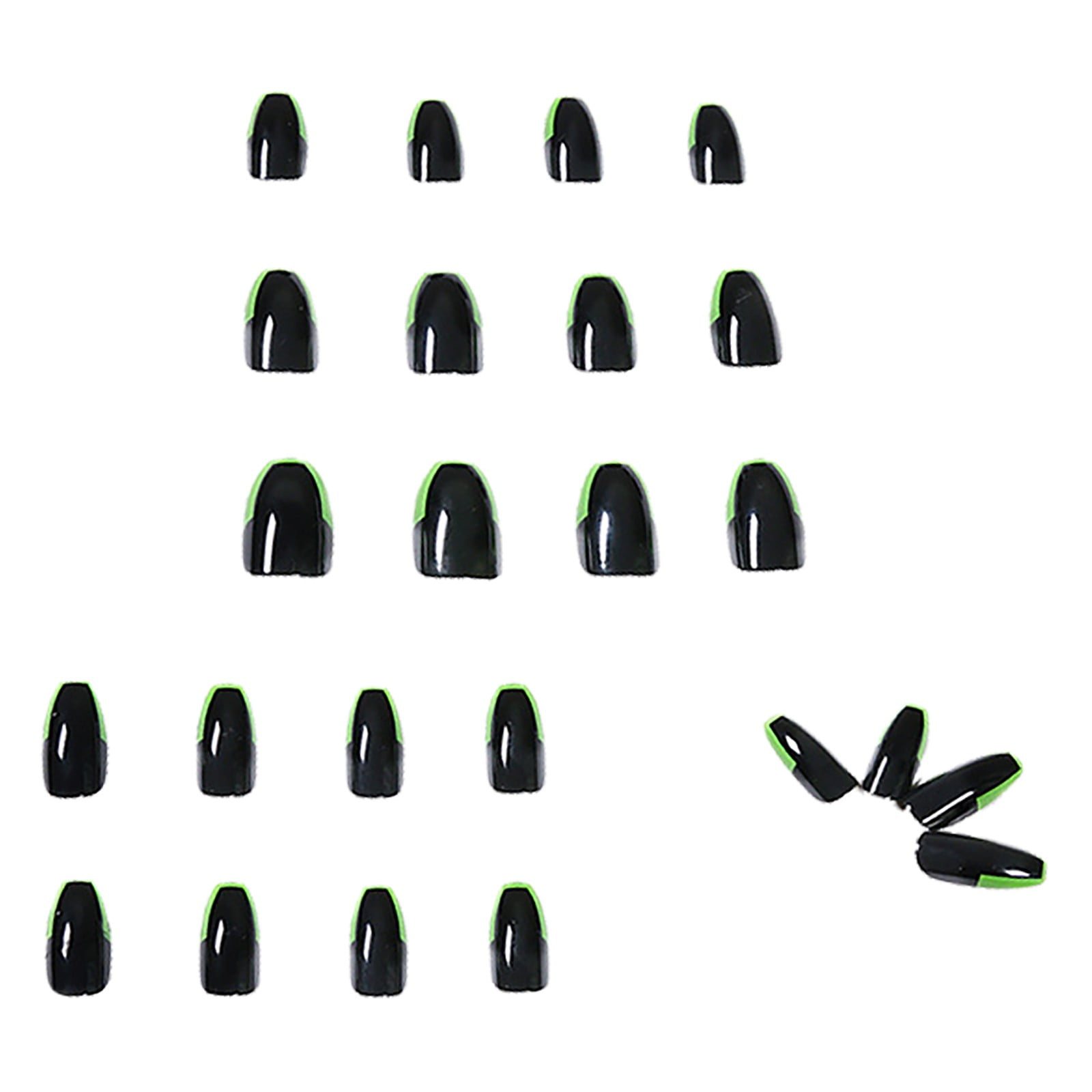 Long False Nails with Designs Nails Acrylic Black False Nails French