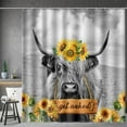 thumbnail image 1 of Long Farmhouse Shower Curtain  Rustic Western Highland Cow Sunflower Country Get Naked Funny Fabric Cloth Bath Shower Curtain Set with 12 Hooks Bathroom Decor Bathtub Curtain, 72"x78", 1 of 11