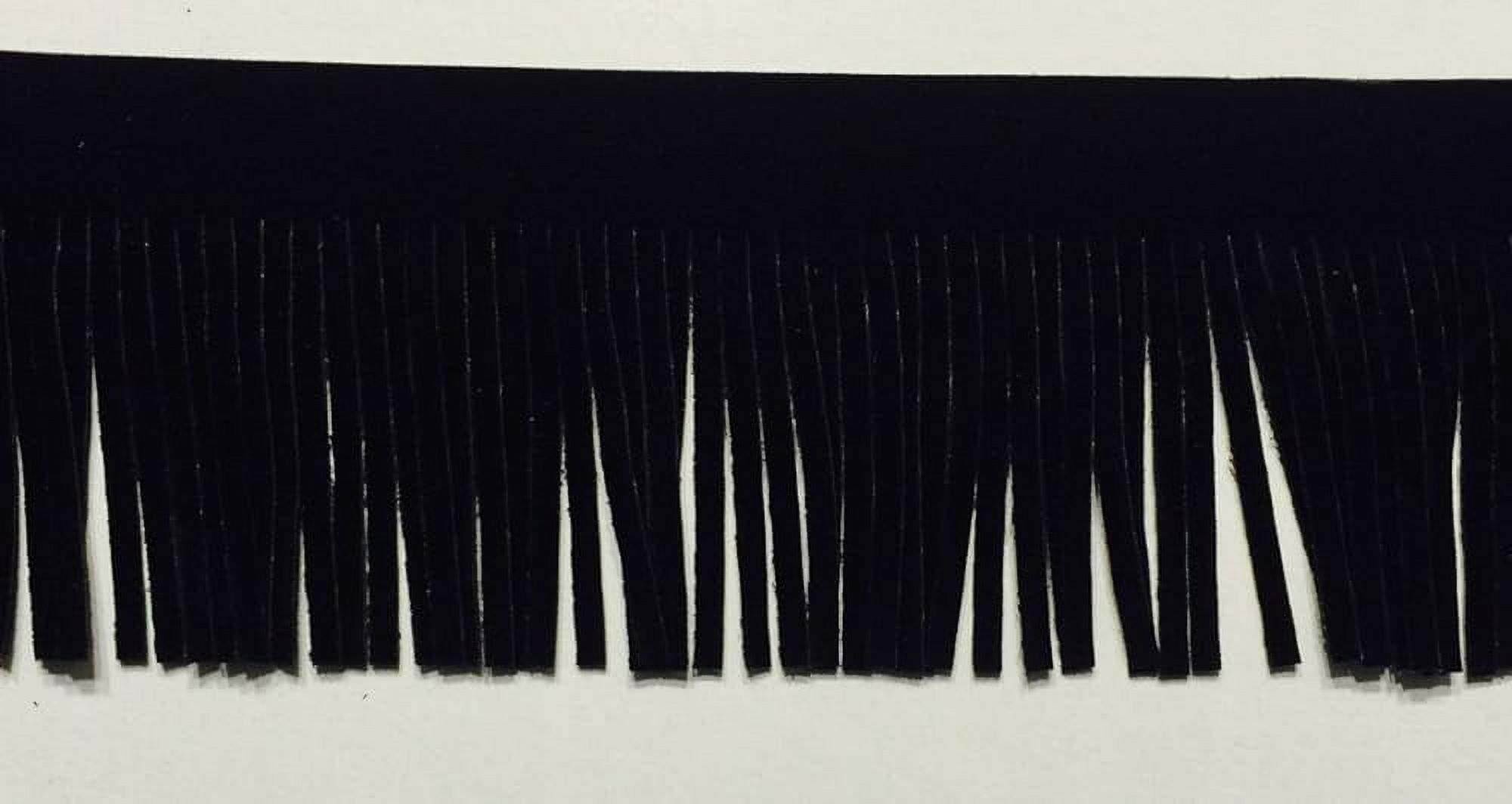 Long Faux Suede Fringe Trim 8 Yards (Black)