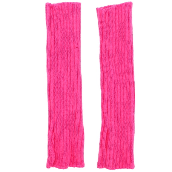 FONDOTIN Stretchy Rosy Knit Arm Warmers Fingerless Gloves with Thumb Hole for Outdoors