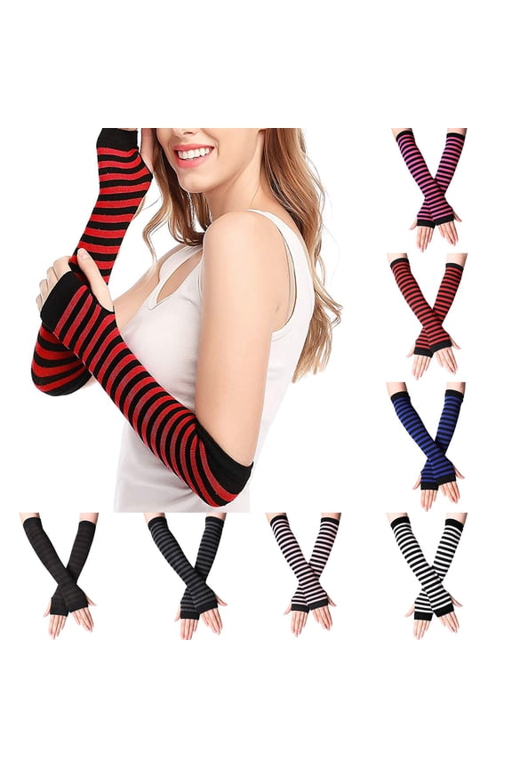 Long Fingerless Gloves Warmer Style Punk Gothic Fashion Handwear