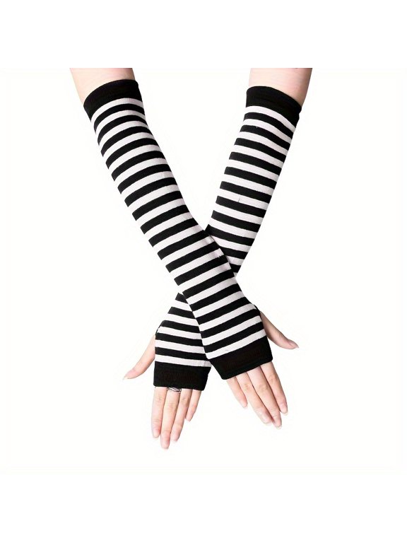 Long Fingerless Gloves for Women, Wrist to Elbow Thermal Gloves, Arm Warmers, Elbow Gloves, Anime Arm Sleeve Gloves