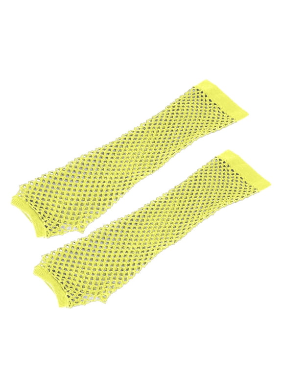 Long Fishnet Gloves Fingerless for Women Fish Net Arm Sleeve Mesh Gothic Punk 80s 99s Halloween Scene Costume