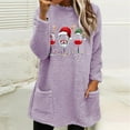 thumbnail image 1 of Long Fleece Sweatshirt for Women Merry Christmas Graphic Pullover Tops Fuzzy Sherpa Long Sleeve Outwear with Pockets, 1 of 4