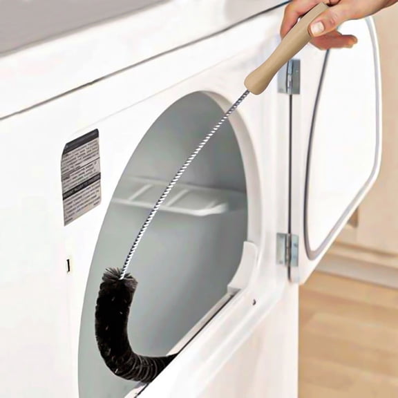 Long Flexible Nylon Brush Dryer Lint Brush Vent Trap Cleaner For Dryer Exhaust Vents, Washers, Under Furniture And Appliances, 27.5in Length With 4-3/4" Wood Handle And Protective