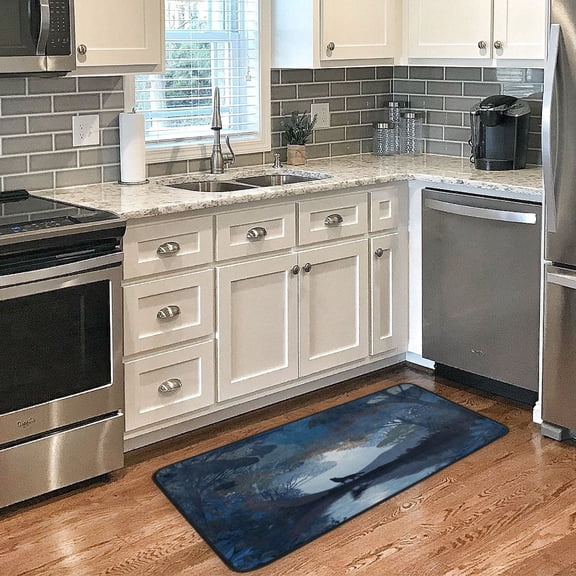 Long Floor Mat 39x20Inch Kitchen Mat Bathroom Mat Living Room Mat Bedroom Mat, Absorbent, Delicate Fabric, No Ball, Do Not Fade Flat Vector Animal Silhouette