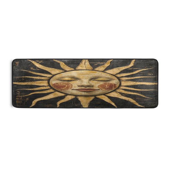 Long Floor Mat Hallway Carpet 72x24 Inch Area Carpet Non-slip Entrance Carpet Washable Door Mat Kitchen Bedroom Living Room Smiling Sun Pattern