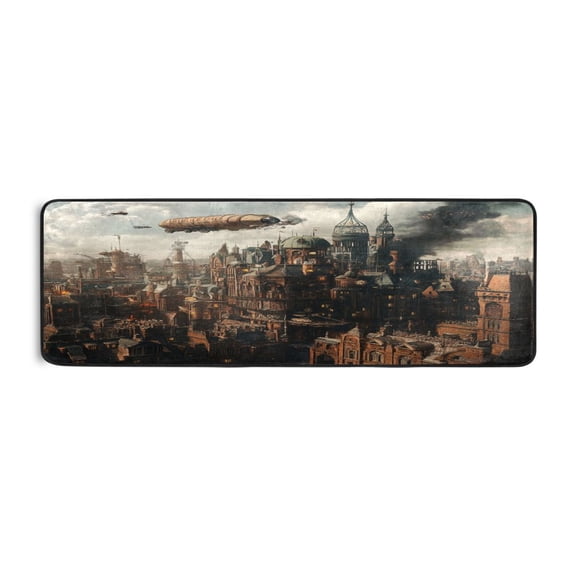 Long Floor Mat Hallway Carpet 72x24 Inch Area Carpet Non-slip Entrance Carpet Washable Door Mat Kitchen Bedroom Living Room Steampunk Airship