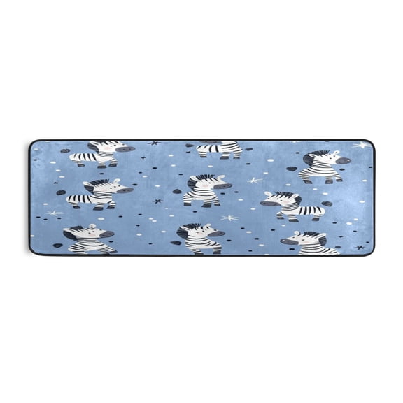 Long Floor Mat Hallway Carpet 72x24 Inch Area Carpet Non-slip Entrance Carpet Washable Door Mat Kitchen Bedroom Living Room Super Cute Zebra