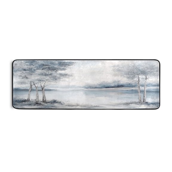 Long Floor Mat Hallway Carpet 72x24 Inch Area Carpet Non-slip Entrance Carpet Washable Door Mat Kitchen Bedroom Living Room Watercolor Forest