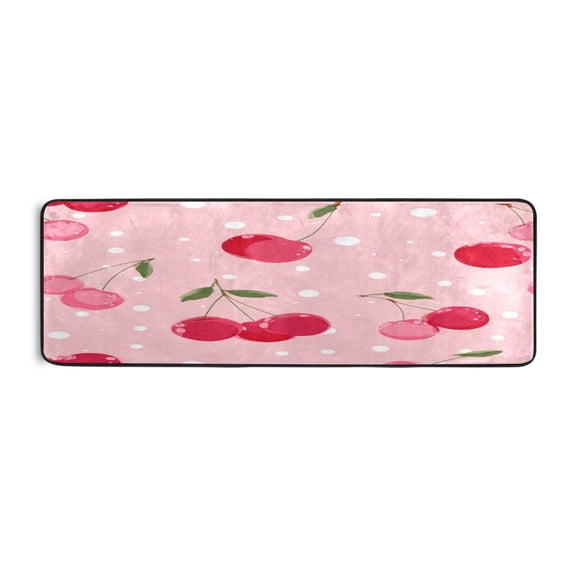 Long Floor Mat Runner Rug Hallway Carpet Door Mat Bedroom Floor Mat Living Room Floor Mat Durable and Anti-slip Bright Cherry Blossom Pattern