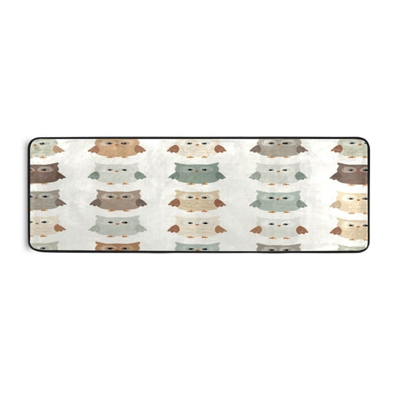 Long Floor Mat Runner Rug Hallway Carpet Door Mat Bedroom Floor Mat Living Room Floor Mat Durable and Anti-slip Cute Owl Repeat Pattern