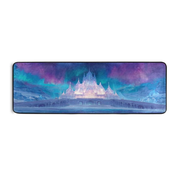 Long Floor Mat Runner Rug Hallway Carpet Door Mat Bedroom Floor Mat Living Room Floor Mat Durable and Anti-slip Frozen Palace Ice Snow