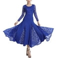thumbnail image 1 of Long Flowy Lace Ballroom Practice Performance Dance Dresses Wear Wear, 1 of 4