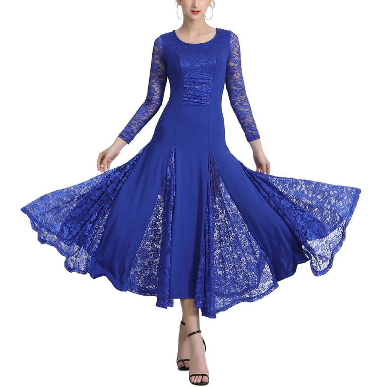 Long Flowy Lace Ballroom Practice Performance Dance Dresses Wear Wear - Walmart.com Long Flowy Lace Ballroom Practice Performance Dance Dresses Wear Wear - Walmart.com