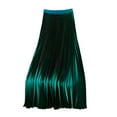 thumbnail image 1 of Long Flowy Skirts for Women Plain Satin Pleated Skirt Large Versatile Skirt, 1 of 6