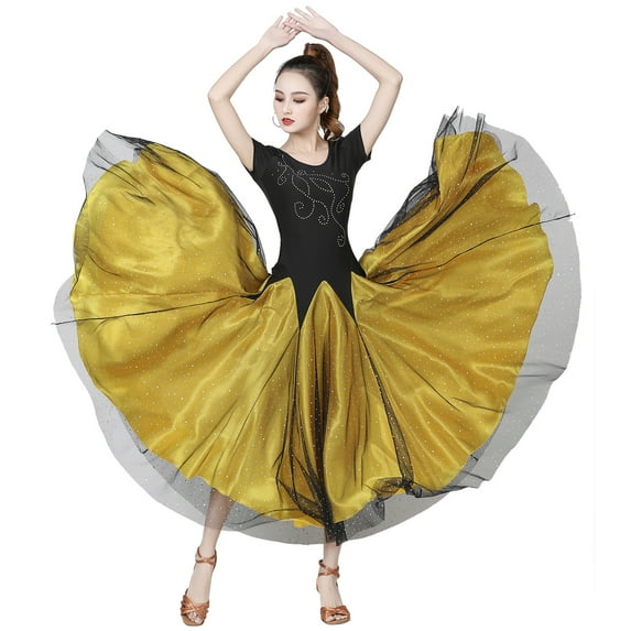 Long Folklorico Modern Waltz Flamenco Ballroom Dance Practice Dresses